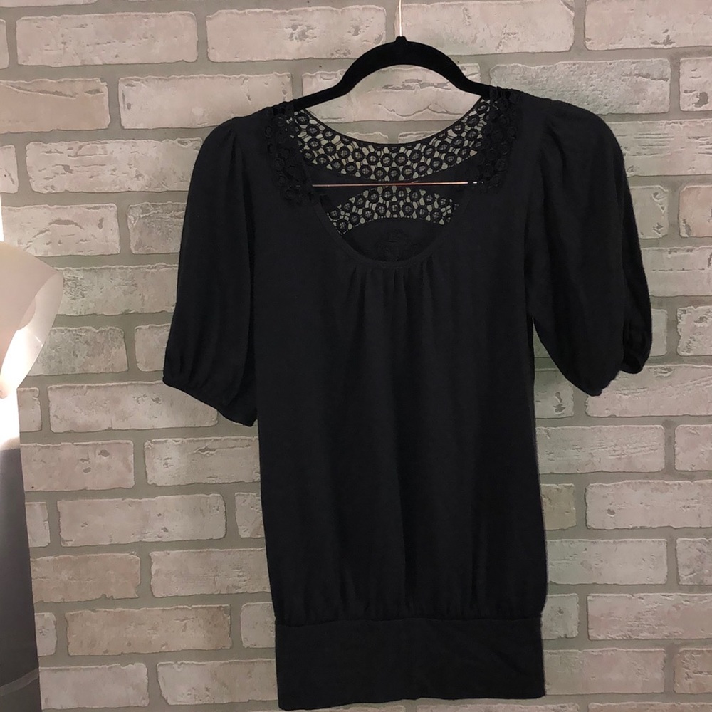Grey lace pattern blouse